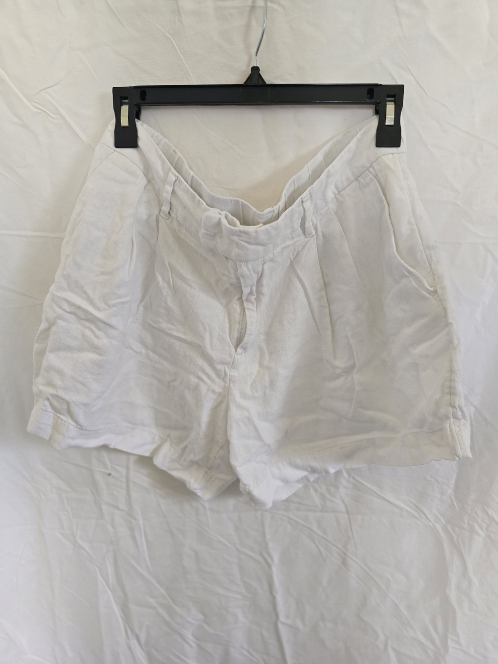 a new day Cream High-Waist Linen-Blend Shorts